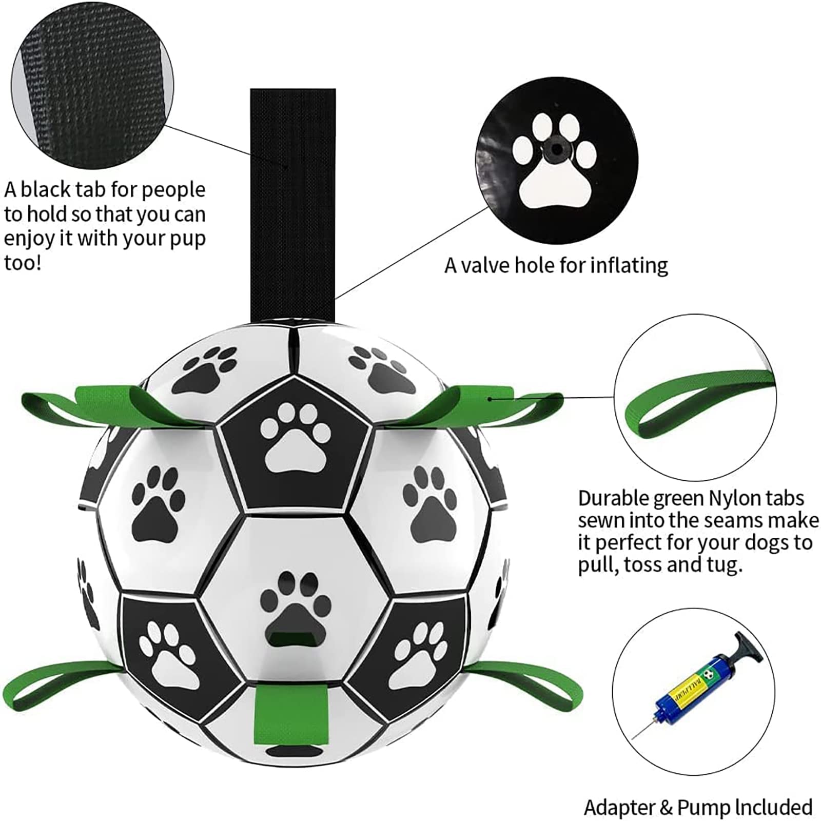 Pallone da Calcio Interattivo per Cani - Palla Gonfiabile da Allenamento per Cani da Esterno Border Collie Accessori per Animali