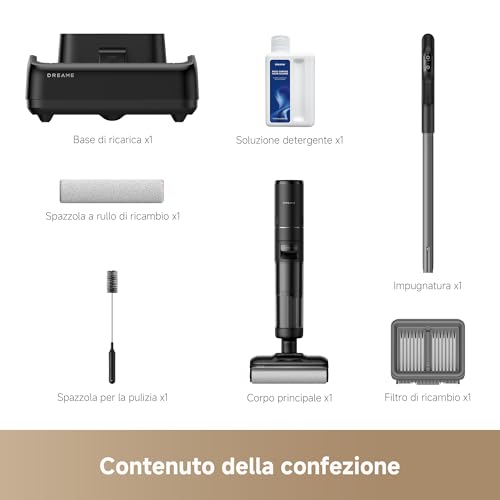 DREAME H12 Pro FlexReach Aspirapolvere Lavapavimenti, Design Piatto a 180°, 5 Min di Asciugatura, Aspirazione da 18.000 Pa, Pulizia a caldo a 90 °C, 50 Min di pulizia continua