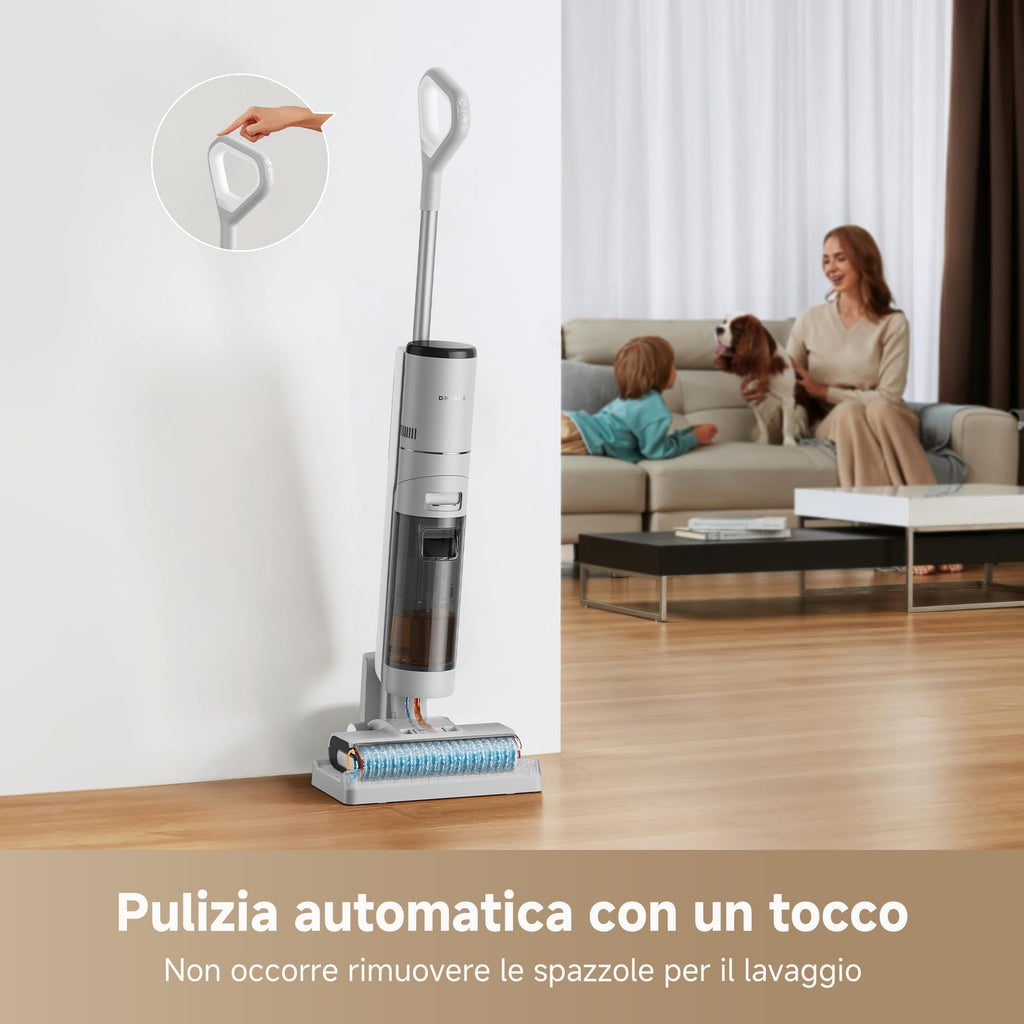 DREAME H12 Pro FlexReach Aspirapolvere Lavapavimenti, Design Piatto a 180°, 5 Min di Asciugatura, Aspirazione da 18.000 Pa, Pulizia a caldo a 90 °C, 50 Min di pulizia continua