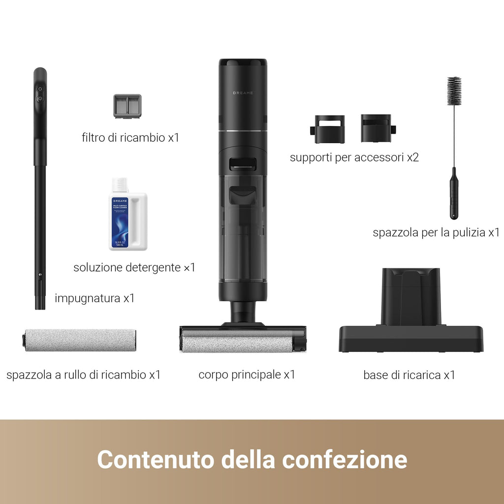DREAME H12 Pro FlexReach Aspirapolvere Lavapavimenti, Design Piatto a 180°, 5 Min di Asciugatura, Aspirazione da 18.000 Pa, Pulizia a caldo a 90 °C, 50 Min di pulizia continua