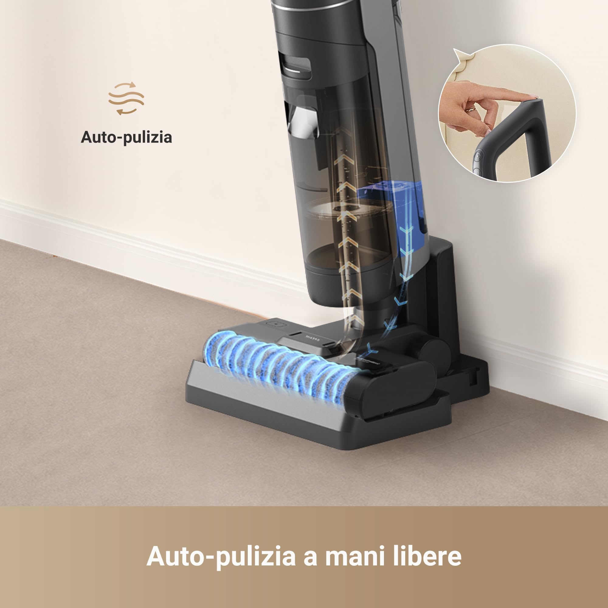 DREAME H12 Pro FlexReach Aspirapolvere Lavapavimenti, Design Piatto a 180°, 5 Min di Asciugatura, Aspirazione da 18.000 Pa, Pulizia a caldo a 90 °C, 50 Min di pulizia continua