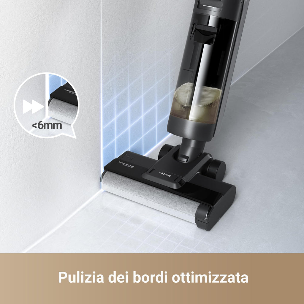 DREAME H12 Pro FlexReach Aspirapolvere Lavapavimenti, Design Piatto a 180°, 5 Min di Asciugatura, Aspirazione da 18.000 Pa, Pulizia a caldo a 90 °C, 50 Min di pulizia continua