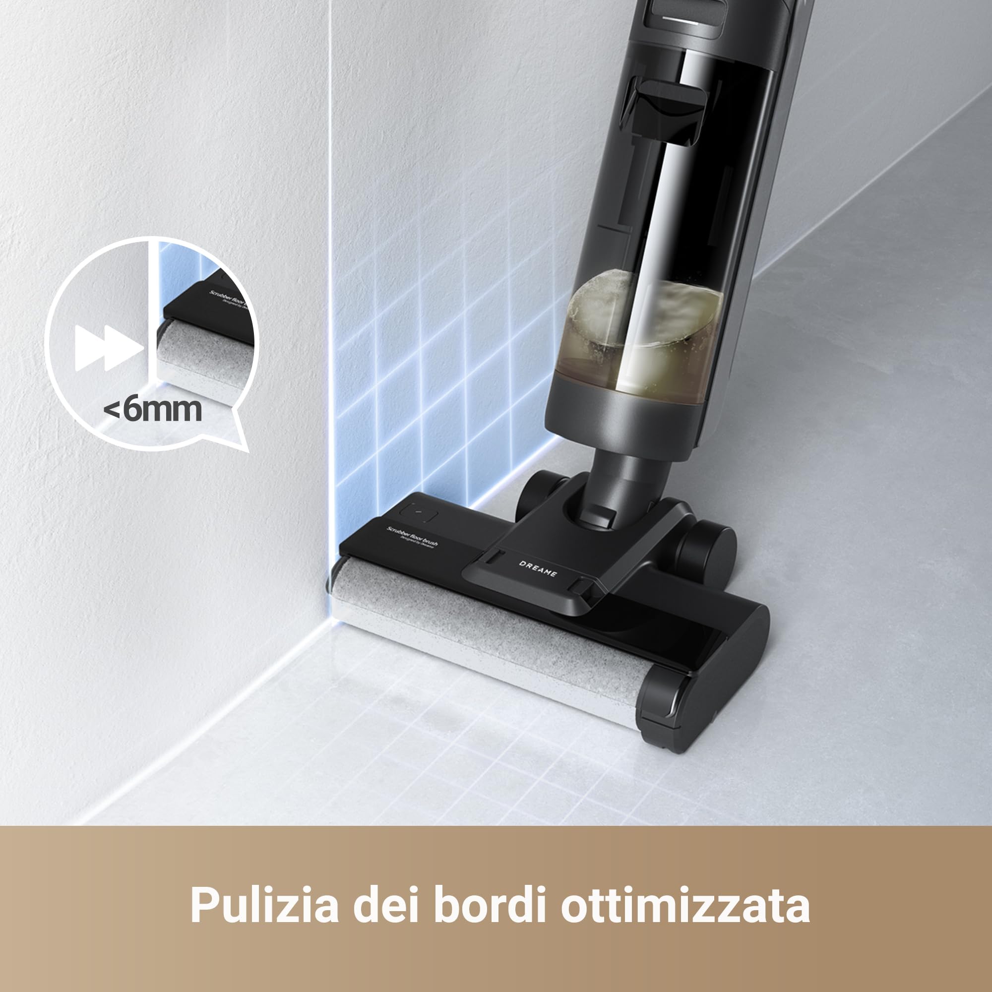 DREAME H12 Pro FlexReach Aspirapolvere Lavapavimenti, Design Piatto a 180°, 5 Min di Asciugatura, Aspirazione da 18.000 Pa, Pulizia a caldo a 90 °C, 50 Min di pulizia continua