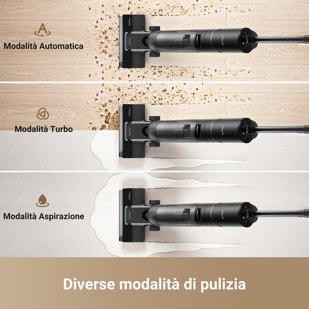 DREAME H12 Pro FlexReach Aspirapolvere Lavapavimenti, Design Piatto a 180°, 5 Min di Asciugatura, Aspirazione da 18.000 Pa, Pulizia a caldo a 90 °C, 50 Min di pulizia continua