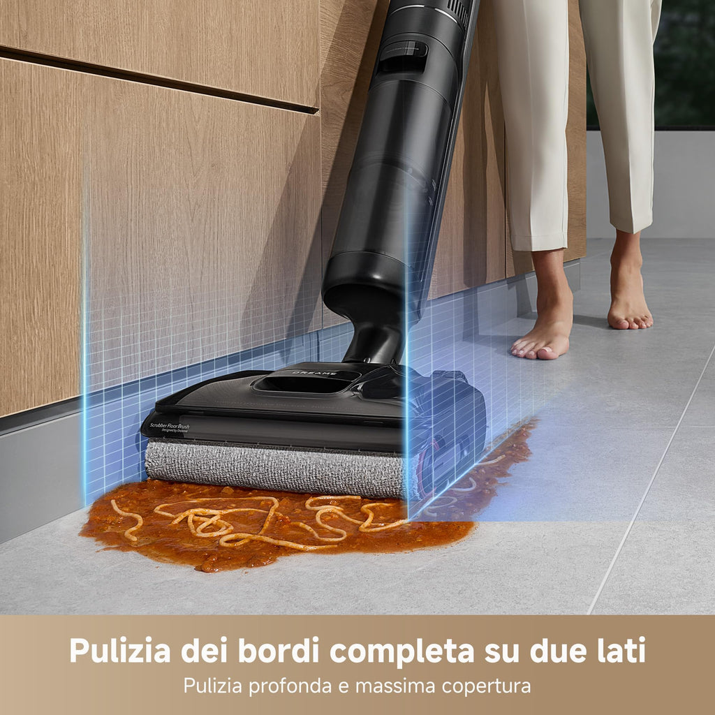DREAME H12 Pro FlexReach Aspirapolvere Lavapavimenti, Design Piatto a 180°, 5 Min di Asciugatura, Aspirazione da 18.000 Pa, Pulizia a caldo a 90 °C, 50 Min di pulizia continua