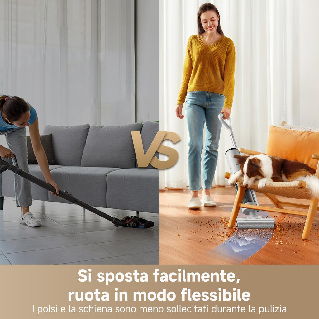 DREAME H12 Pro FlexReach Aspirapolvere Lavapavimenti, Design Piatto a 180°, 5 Min di Asciugatura, Aspirazione da 18.000 Pa, Pulizia a caldo a 90 °C, 50 Min di pulizia continua