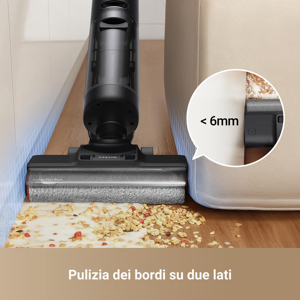 DREAME H12 Pro FlexReach Aspirapolvere Lavapavimenti, Design Piatto a 180°, 5 Min di Asciugatura, Aspirazione da 18.000 Pa, Pulizia a caldo a 90 °C, 50 Min di pulizia continua