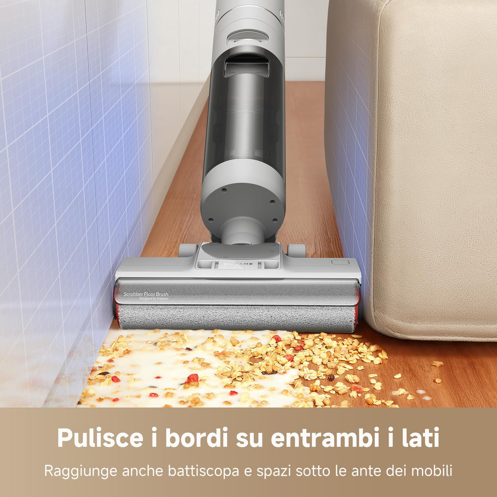 DREAME H12 Pro FlexReach Aspirapolvere Lavapavimenti, Design Piatto a 180°, 5 Min di Asciugatura, Aspirazione da 18.000 Pa, Pulizia a caldo a 90 °C, 50 Min di pulizia continua