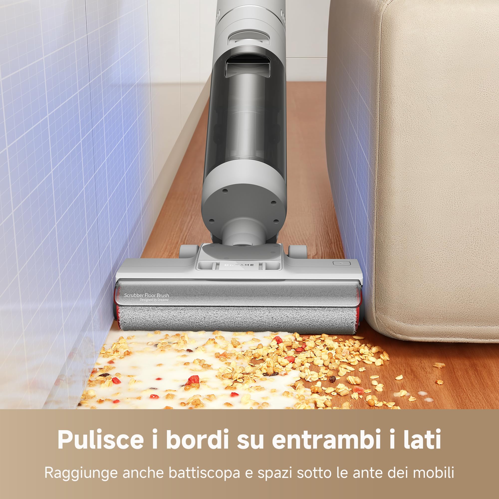 DREAME H12 Pro FlexReach Aspirapolvere Lavapavimenti, Design Piatto a 180°, 5 Min di Asciugatura, Aspirazione da 18.000 Pa, Pulizia a caldo a 90 °C, 50 Min di pulizia continua