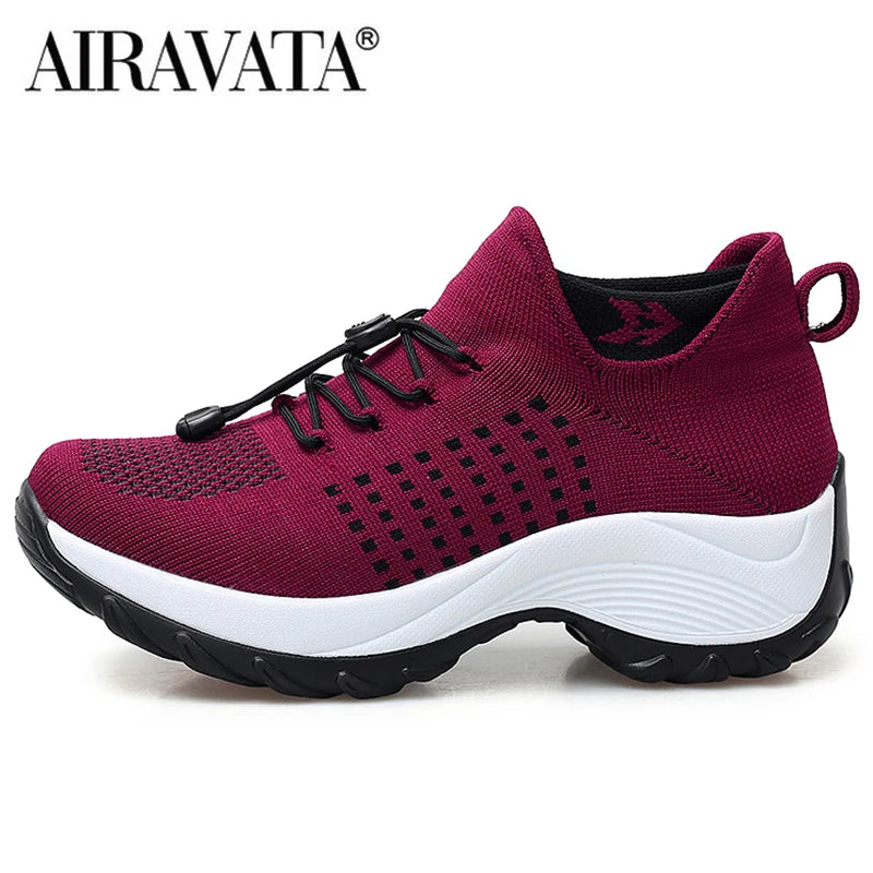 Scarpe da donna per camminare, sneakers traspiranti con tessuto a maglia, antiscivolo, scarpe casual.