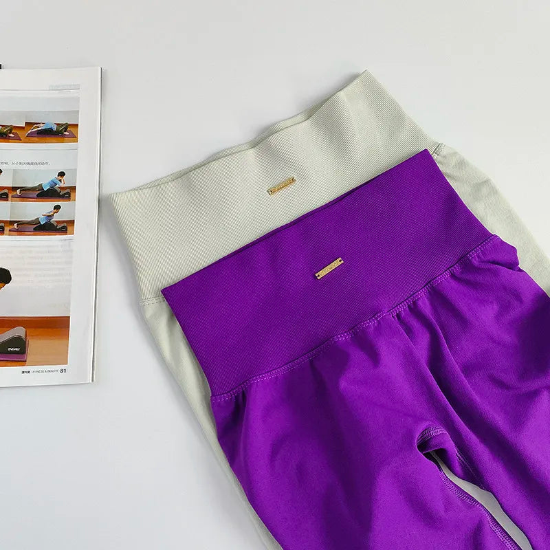 Completo Yoga Donna Senza Cuciture – Reggiseno Sportivo a Vita Alta e Leggings – Set Palestra Fitness per Allenamento e Pilates