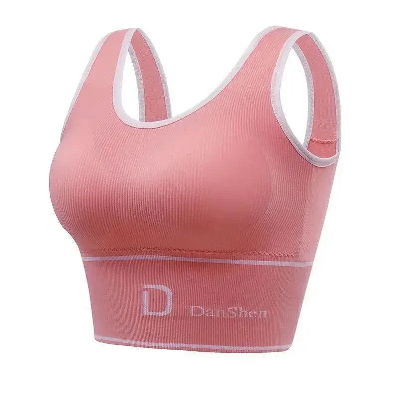 Canotta Sportiva da Donna – Modellante Senza Ferretto, Reggiseno Anti-urto, Top a Fascia, Capo Versatile da Indossare Anche come Esterno, Design Posteriore a U Elegante,