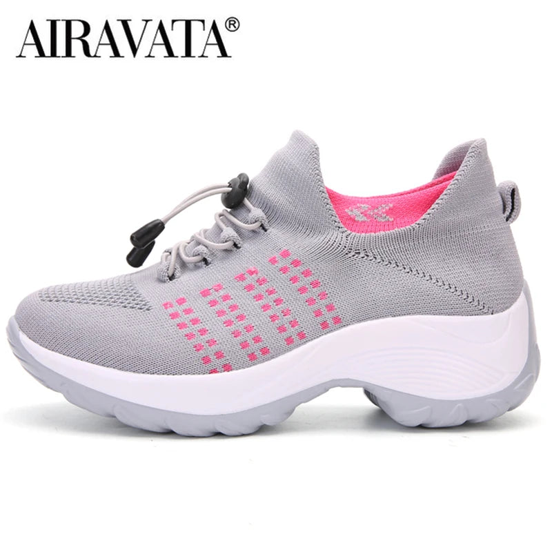 Scarpe da donna per camminare, sneakers traspiranti con tessuto a maglia, antiscivolo, scarpe casual.