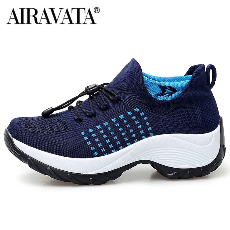 Scarpe da donna per camminare, sneakers traspiranti con tessuto a maglia, antiscivolo, scarpe casual.
