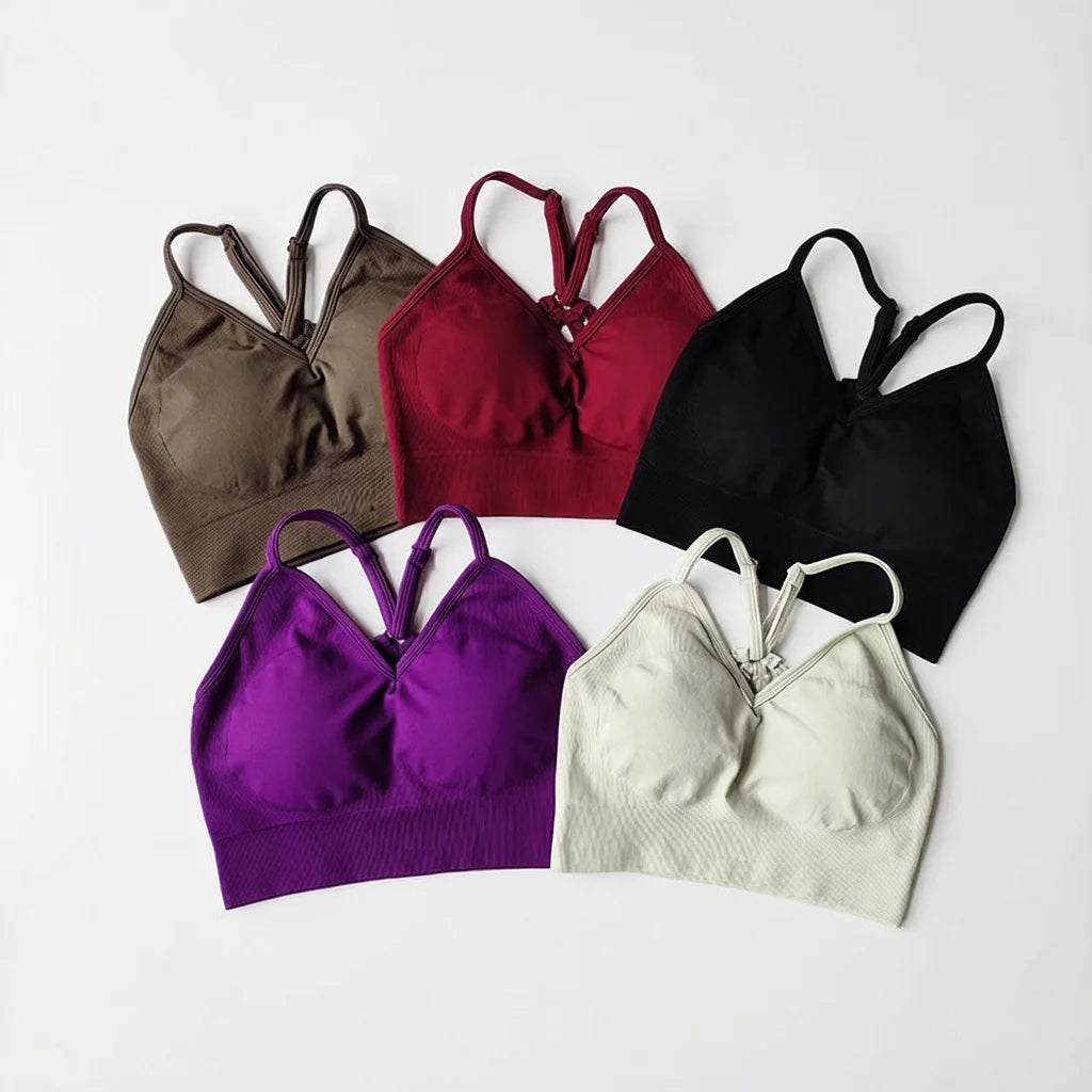 Completo Yoga Donna Senza Cuciture – Reggiseno Sportivo a Vita Alta e Leggings – Set Palestra Fitness per Allenamento e Pilates