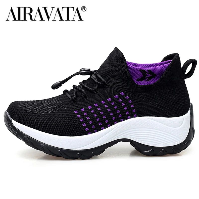 Scarpe da donna per camminare, sneakers traspiranti con tessuto a maglia, antiscivolo, scarpe casual.
